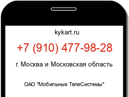 Информация о номере телефона +7 (910) 477-98-28: регион, оператор