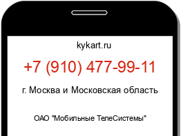 Информация о номере телефона +7 (910) 477-99-11: регион, оператор