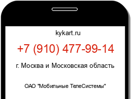 Информация о номере телефона +7 (910) 477-99-14: регион, оператор