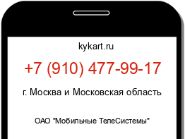 Информация о номере телефона +7 (910) 477-99-17: регион, оператор