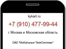 Информация о номере телефона +7 (910) 477-99-44: регион, оператор