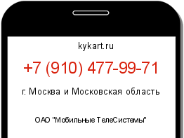 Информация о номере телефона +7 (910) 477-99-71: регион, оператор
