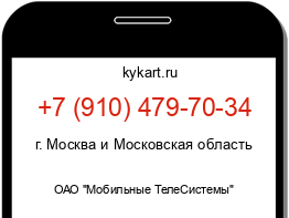 Информация о номере телефона +7 (910) 479-70-34: регион, оператор