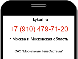 Информация о номере телефона +7 (910) 479-71-20: регион, оператор