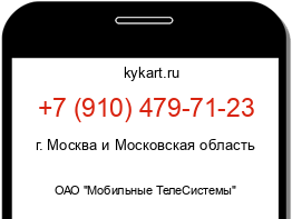 Информация о номере телефона +7 (910) 479-71-23: регион, оператор