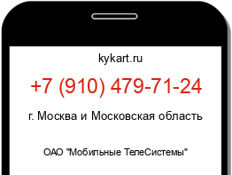 Информация о номере телефона +7 (910) 479-71-24: регион, оператор