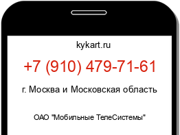 Информация о номере телефона +7 (910) 479-71-61: регион, оператор