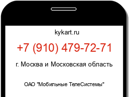 Информация о номере телефона +7 (910) 479-72-71: регион, оператор