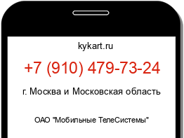 Информация о номере телефона +7 (910) 479-73-24: регион, оператор