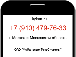 Информация о номере телефона +7 (910) 479-76-33: регион, оператор
