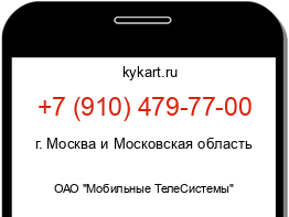 Информация о номере телефона +7 (910) 479-77-00: регион, оператор
