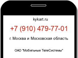 Информация о номере телефона +7 (910) 479-77-01: регион, оператор