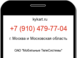 Информация о номере телефона +7 (910) 479-77-04: регион, оператор