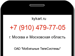 Информация о номере телефона +7 (910) 479-77-05: регион, оператор