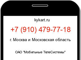 Информация о номере телефона +7 (910) 479-77-18: регион, оператор