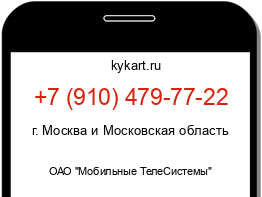 Информация о номере телефона +7 (910) 479-77-22: регион, оператор