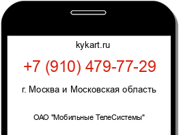 Информация о номере телефона +7 (910) 479-77-29: регион, оператор