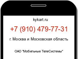 Информация о номере телефона +7 (910) 479-77-31: регион, оператор