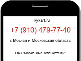 Информация о номере телефона +7 (910) 479-77-40: регион, оператор