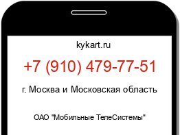 Информация о номере телефона +7 (910) 479-77-51: регион, оператор