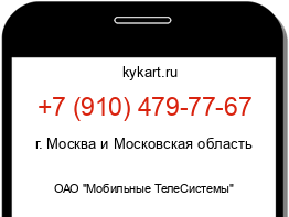 Информация о номере телефона +7 (910) 479-77-67: регион, оператор