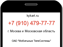 Информация о номере телефона +7 (910) 479-77-77: регион, оператор