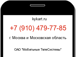 Информация о номере телефона +7 (910) 479-77-85: регион, оператор