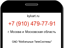 Информация о номере телефона +7 (910) 479-77-91: регион, оператор