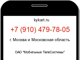 Информация о номере телефона +7 (910) 479-78-05: регион, оператор