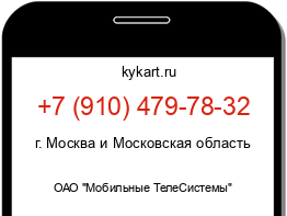 Информация о номере телефона +7 (910) 479-78-32: регион, оператор