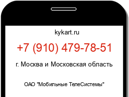 Информация о номере телефона +7 (910) 479-78-51: регион, оператор
