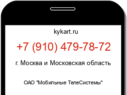 Информация о номере телефона +7 (910) 479-78-72: регион, оператор