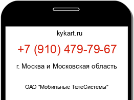 Информация о номере телефона +7 (910) 479-79-67: регион, оператор