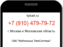 Информация о номере телефона +7 (910) 479-79-72: регион, оператор