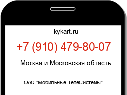 Информация о номере телефона +7 (910) 479-80-07: регион, оператор