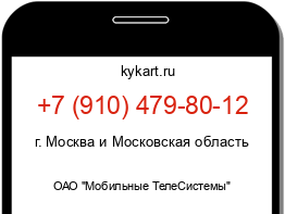 Информация о номере телефона +7 (910) 479-80-12: регион, оператор