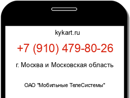 Информация о номере телефона +7 (910) 479-80-26: регион, оператор