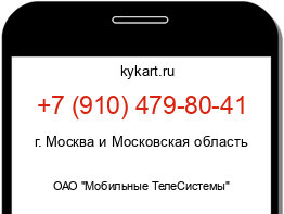 Информация о номере телефона +7 (910) 479-80-41: регион, оператор