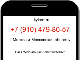 Информация о номере телефона +7 (910) 479-80-57: регион, оператор