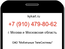 Информация о номере телефона +7 (910) 479-80-62: регион, оператор