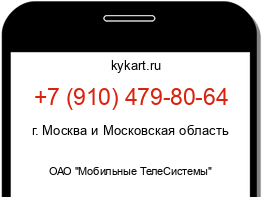 Информация о номере телефона +7 (910) 479-80-64: регион, оператор
