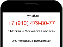 Информация о номере телефона +7 (910) 479-80-77: регион, оператор