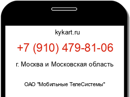 Информация о номере телефона +7 (910) 479-81-06: регион, оператор