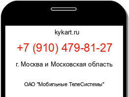 Информация о номере телефона +7 (910) 479-81-27: регион, оператор