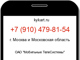 Информация о номере телефона +7 (910) 479-81-54: регион, оператор