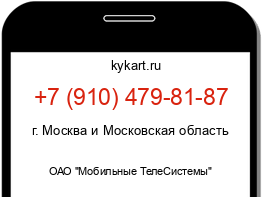 Информация о номере телефона +7 (910) 479-81-87: регион, оператор