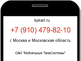 Информация о номере телефона +7 (910) 479-82-10: регион, оператор