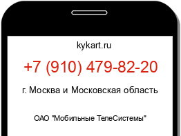 Информация о номере телефона +7 (910) 479-82-20: регион, оператор