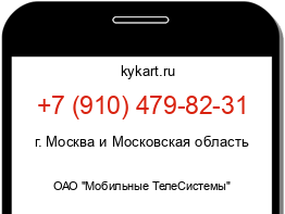 Информация о номере телефона +7 (910) 479-82-31: регион, оператор