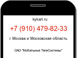 Информация о номере телефона +7 (910) 479-82-33: регион, оператор